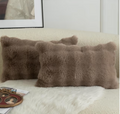 Mandioo Pack of 2 Cushion Covers 30cm x 50cm Decorative Thick Plush Wool Throw Pillow Covers cases for Sofa Bedroom Living Home 12 x 20 Inch Taupe