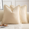 Mandioo 2-Piece Cotton Tassel Cushion Covers – Beige 65x65cm