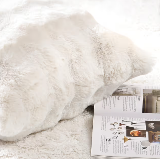 Madizz Plush Wool Cushion Covers 55x55 cm Soft Neutral Decorative Pillowcases – Cream