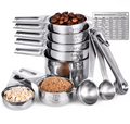 U-Shaped Measuring Cups and Spoons Set 15 Pieces Stainless Steel – Silver