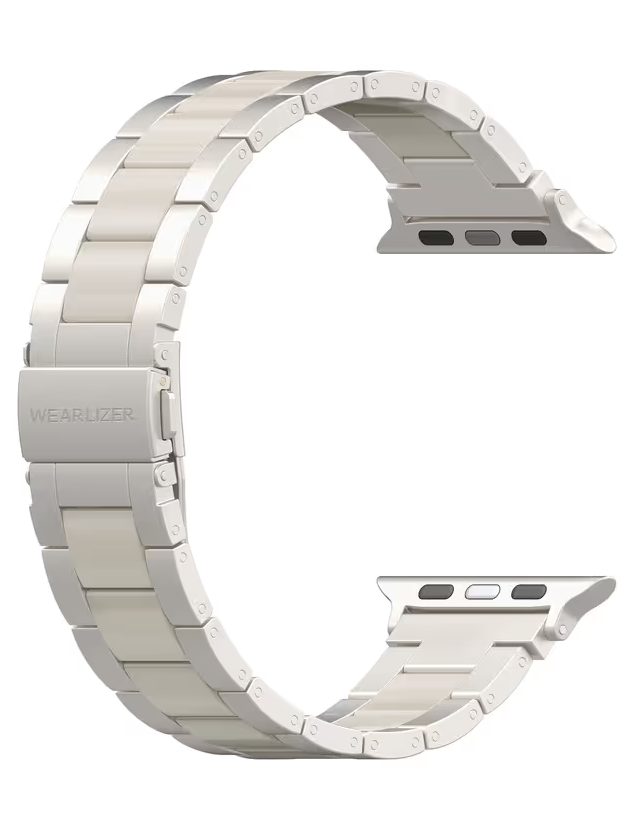 Starlight Resin Apple Watch Bands Stainless Steel Replacement Strap – Black 42/44/45/46/49mm