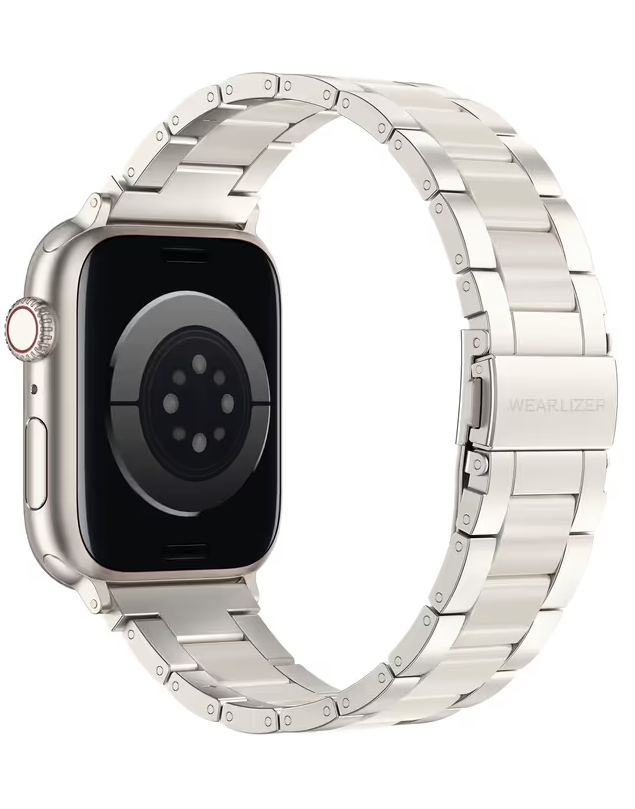 Starlight Resin Apple Watch Bands Stainless Steel Replacement Strap – Black 42/44/45/46/49mm