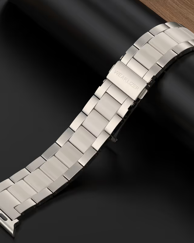 Starlight Resin Apple Watch Bands Stainless Steel Replacement Strap – Black 42/44/45/46/49mm