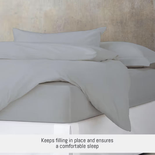 COLOR SENSE King Duvet Set 100% Cotton Percale Weave – Light Gray