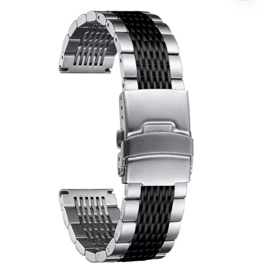 BINLUN Premium Stainless Steel Watch Strap – Polished Metal Mesh, 19mm
