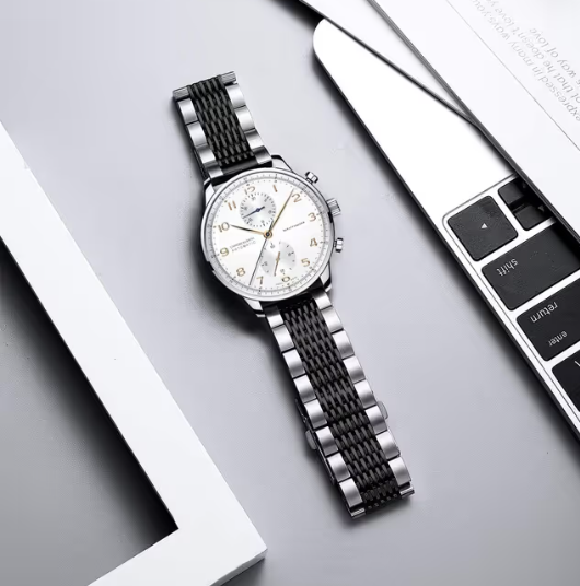 BINLUN Premium Stainless Steel Watch Strap – Polished Metal Mesh, 19mm