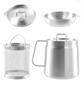 Oil Strainer Pot 2L Stainless Steel Filter Pot with Lid – Fine Mesh Strainer