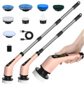 Leebein Electric Spin Scrubber Cordless Cleaning Brush with 8 Brush Heads – 300/400RPM