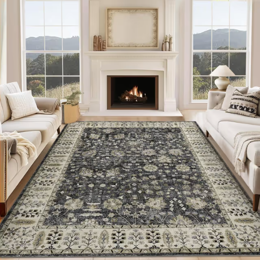 Moroccan Area Rug for Living Room – Machine Washable, Non-Slip, 240x340cm