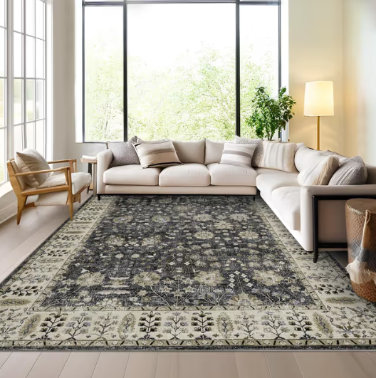 Moroccan Area Rug for Living Room – Machine Washable, Non-Slip, 240x340cm