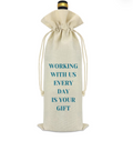 Funny Coworker Gift Wine Bag Decorative Reusable Drawstring for Office & Home