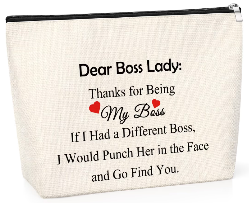Funny Makeup Bag Gift for Boss – Office Cosmetic Pouch