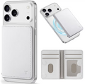 TUCCH Magsafe Wallet RFID Blocker 6 Card Slots Magnetic PU Leather – White