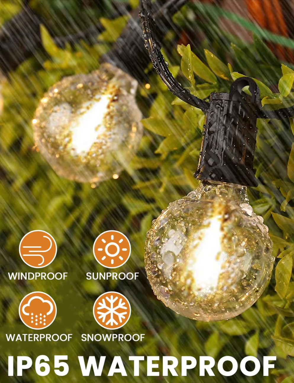 ZOTOYI IP65 Garden String Lights 30FT with 10+1 G40 LED Bulbs – Outdoor
