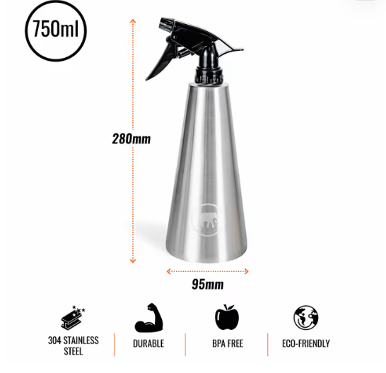 Elephant Box Stainless Steel Spray Bottle Refillable 750ml – Portable Household Tool