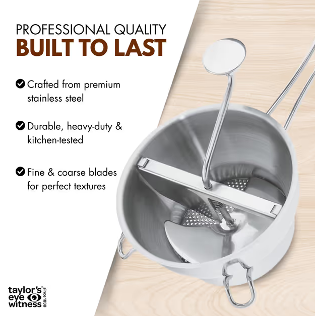 Professional Stainless Steel Food Mill Processor Heavy Duty – Dishwasher Safe
