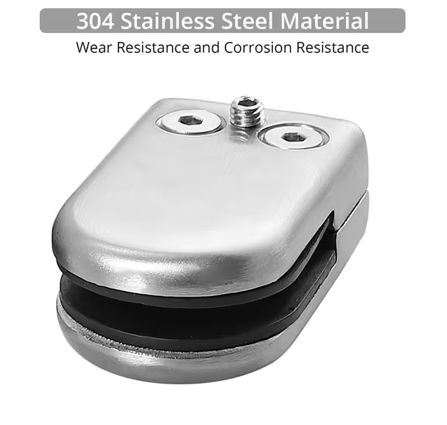 Proster 16PCS Adjustable Glass Clamps – Stainless Steel 304 for Handrail Balustrade