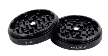 Kannastor GR8TR Herb Grinder Clear Jar Stainless Steel Collector – Black 3.8"H 2.2"D