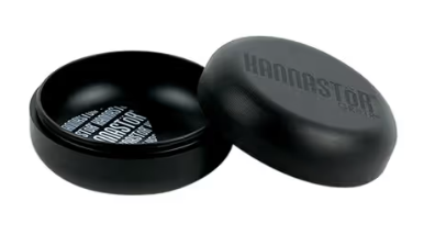 Kannastor GR8TR Herb Grinder Clear Jar Stainless Steel Collector – Black 3.8"H 2.2"D