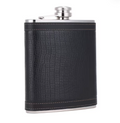 TANEAXON 18 oz Black Stainless Steel Large Capacity Whiskey Flask – Leather Wrapped
