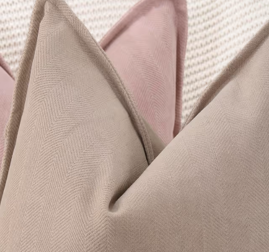 Textured Chenille Cushion Covers Set of 2 Super Soft Decorative Pillowcases – Camel 26x26 inch
