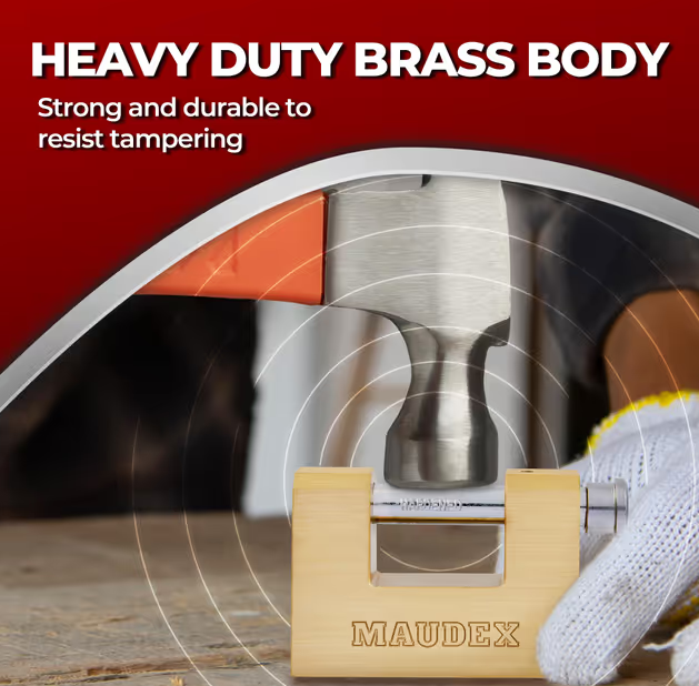 Maudex Heavy Duty Brass Padlock Anti-Drill Anti-Pick Security Lock – Outdoor