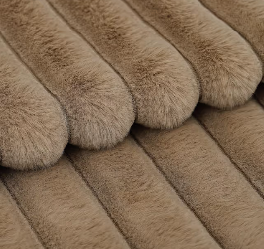 Set of 2 Faux Fur Plush Cushion Covers – Brown 26x26 inch