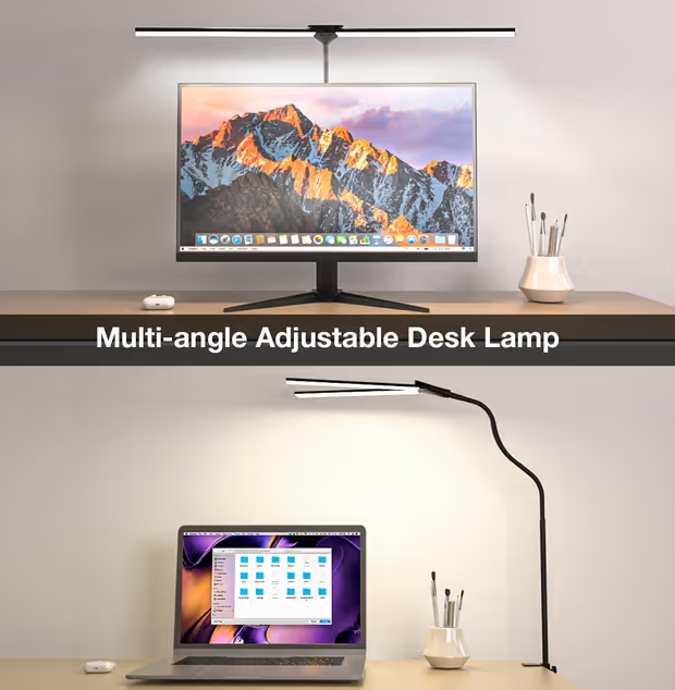 LED Desk Lamp Double Head Touch Control Eye-Caring – 12W, 1400 Lumen