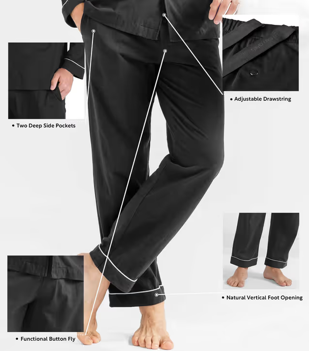 Men's Cotton Sleepwear Button-Down Pajamas Set – Blue