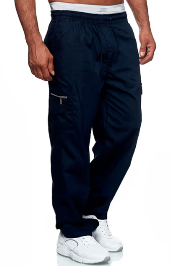Casuayaloo Men's Cargo Trousers Casual Jogger Pants with Pockets – Navy L