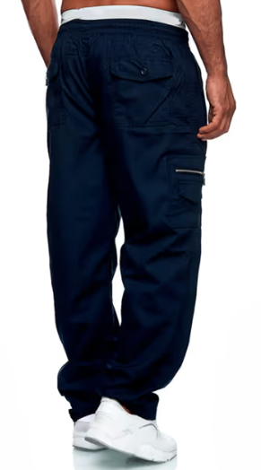 Casuayaloo Men's Cargo Trousers Casual Jogger Pants with Pockets – Navy L